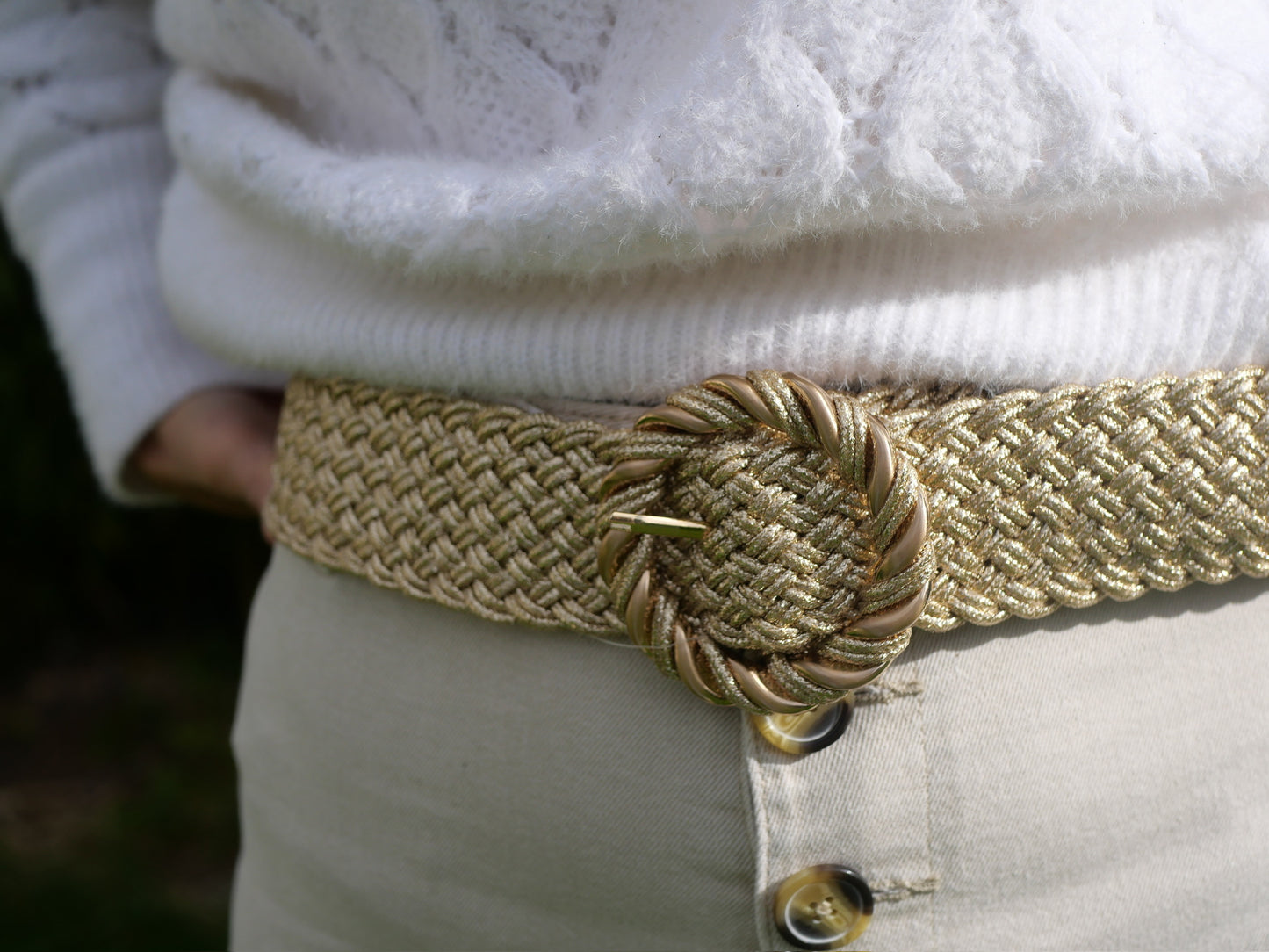 Ceinture beige paillette