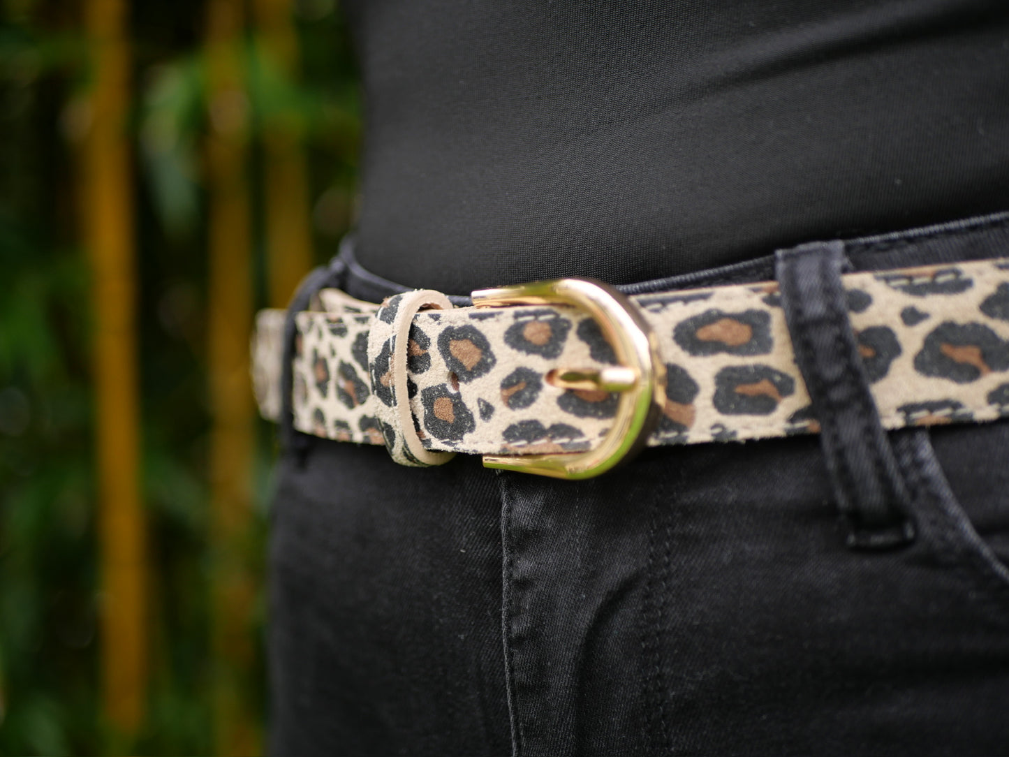 Ceinture leopard beige noir et marron