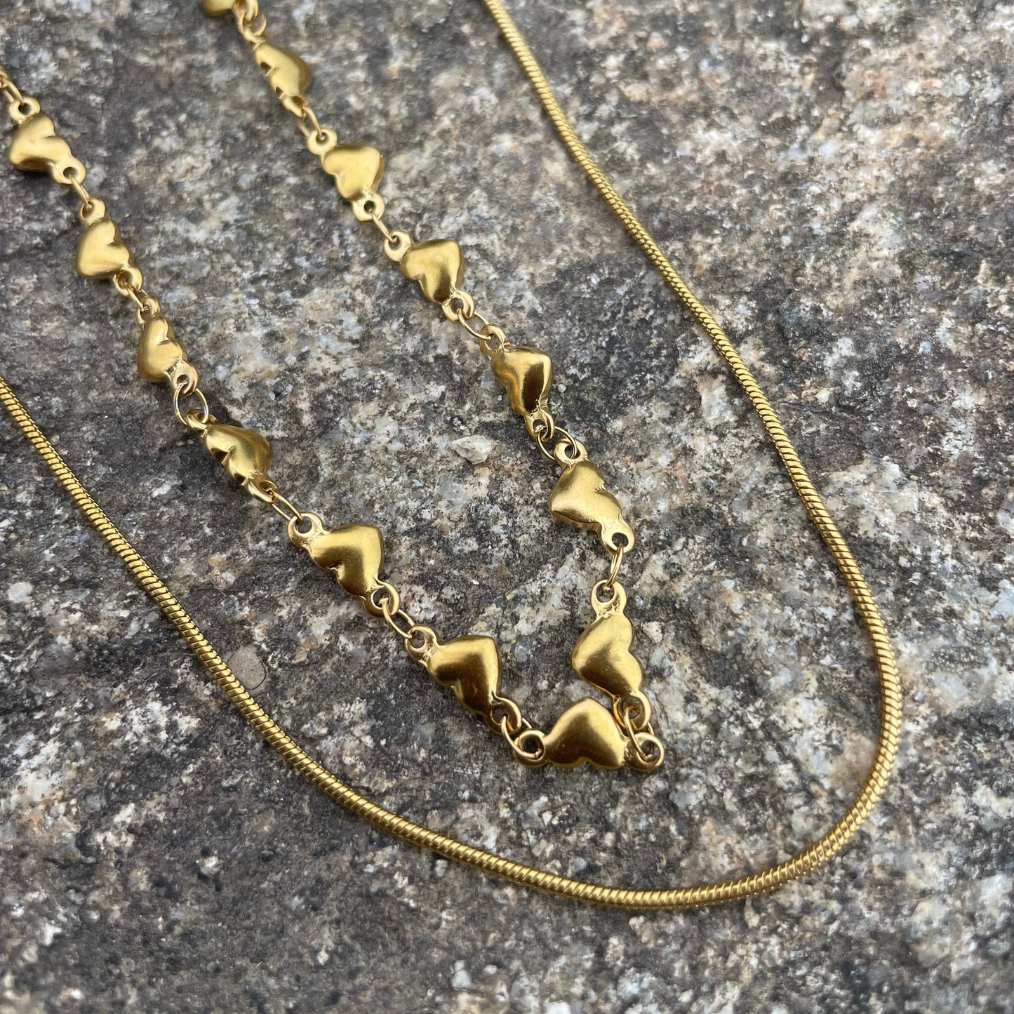 Collier double coeurs Or Chez Céane