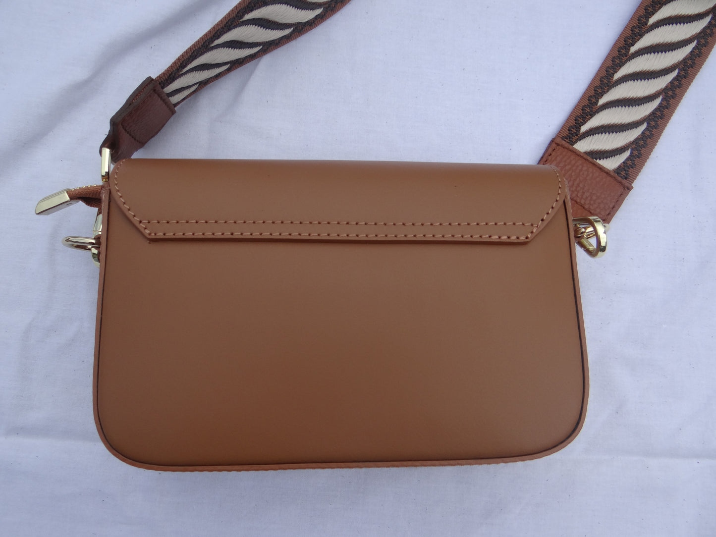 Sac mélanie camel et marron bandoulière cuir - Chez Ceane