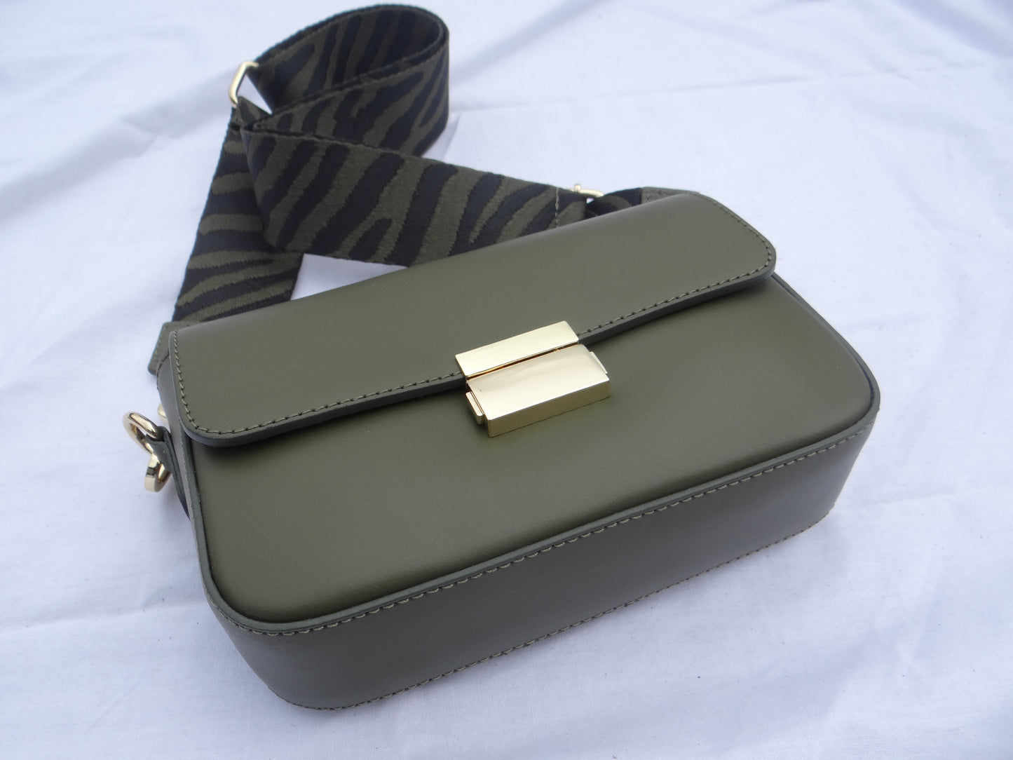 Sac porté épaule kaki cuir - Chez Ceane