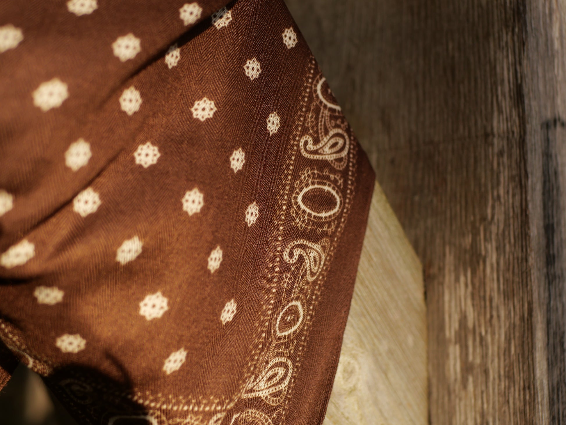 Foulard carre soie marron poid blanc chez ceane 