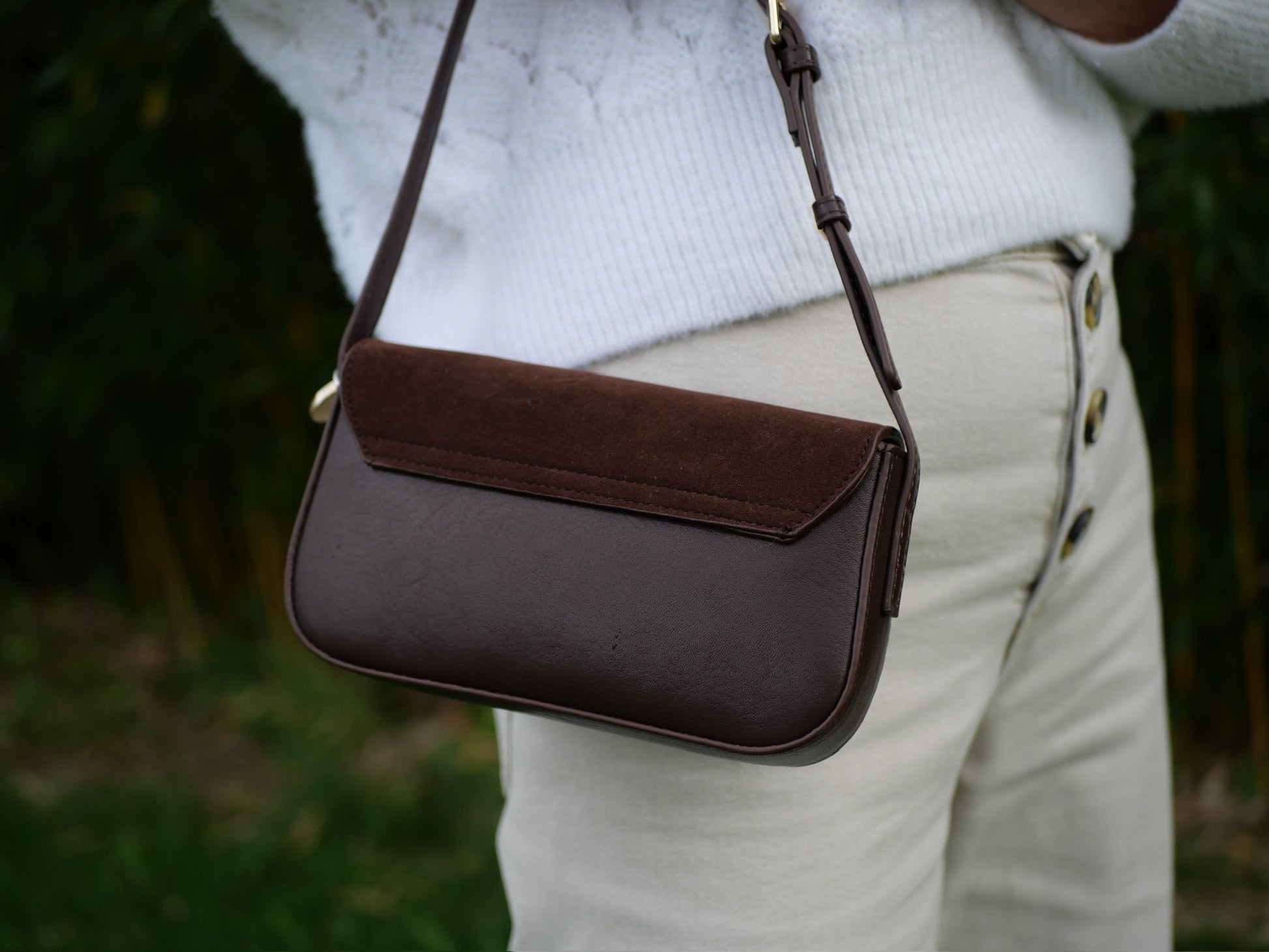 Arriere sac mini marron cuir porte epaule chez ceane 
