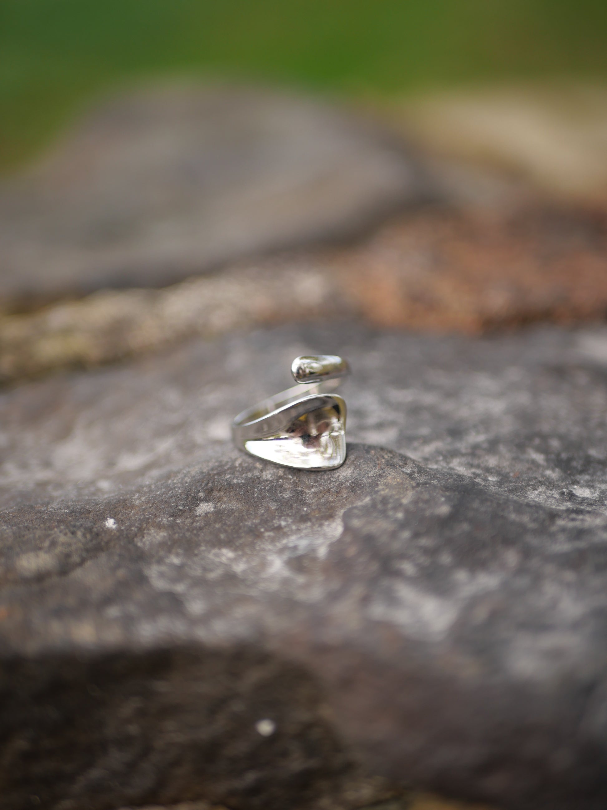 Bague argent zoom pierre acier inoxydable chez ceane 