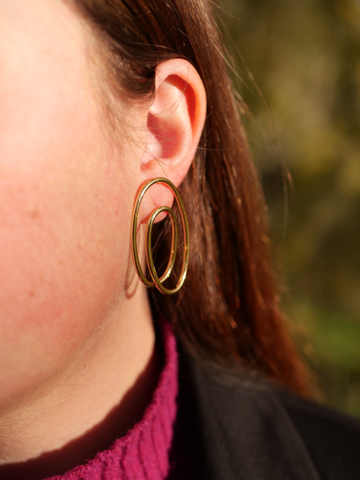 Boucle oreilles or cercle chez ceane acier inoxydable 