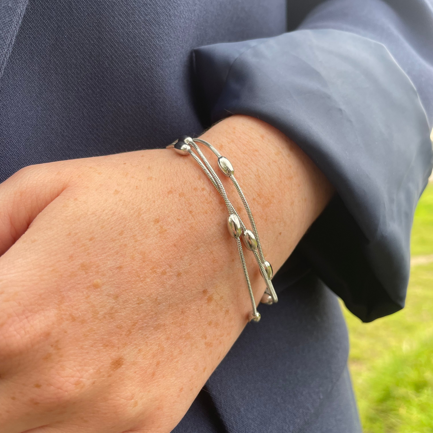 Bracelet argent acier inoxydable 