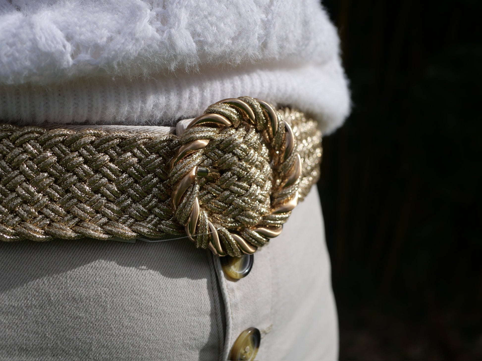 Ceinture beige paillette 