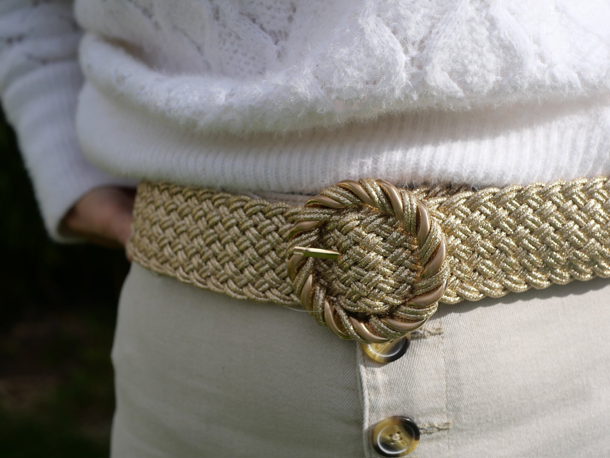 Ceinture beige paillette 