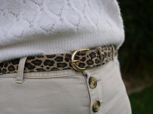 Ceinture leopard beige noir et marron 