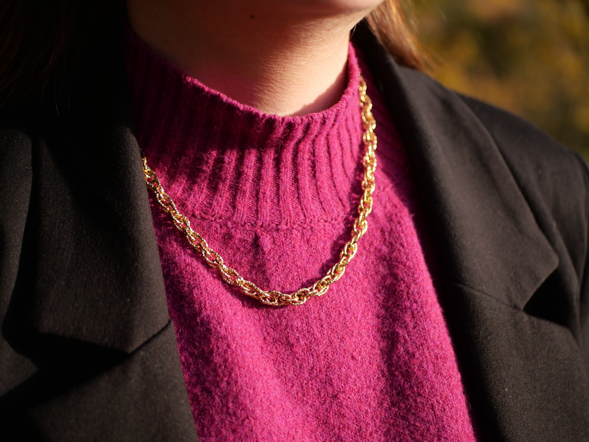 Collier Or chaine acier inoxydable chez ceane 