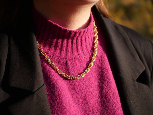 Collier Or chaine acier inoxydable chez ceane 