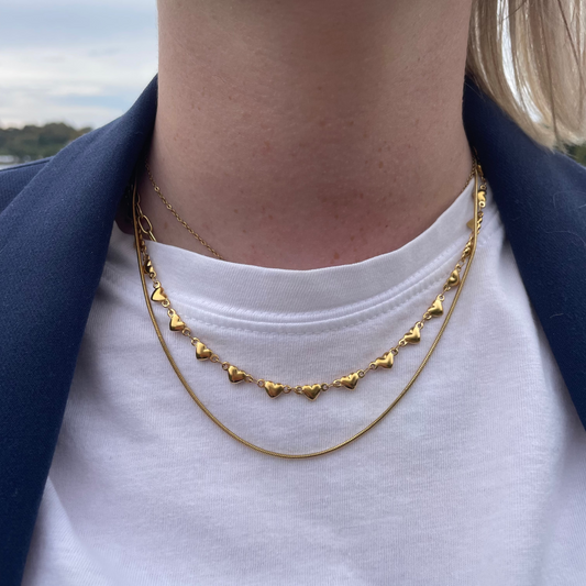 Collier double coeurs Or Chez Céane 