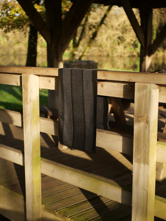 Echarpe Homme noir laine rayures chez ceane 