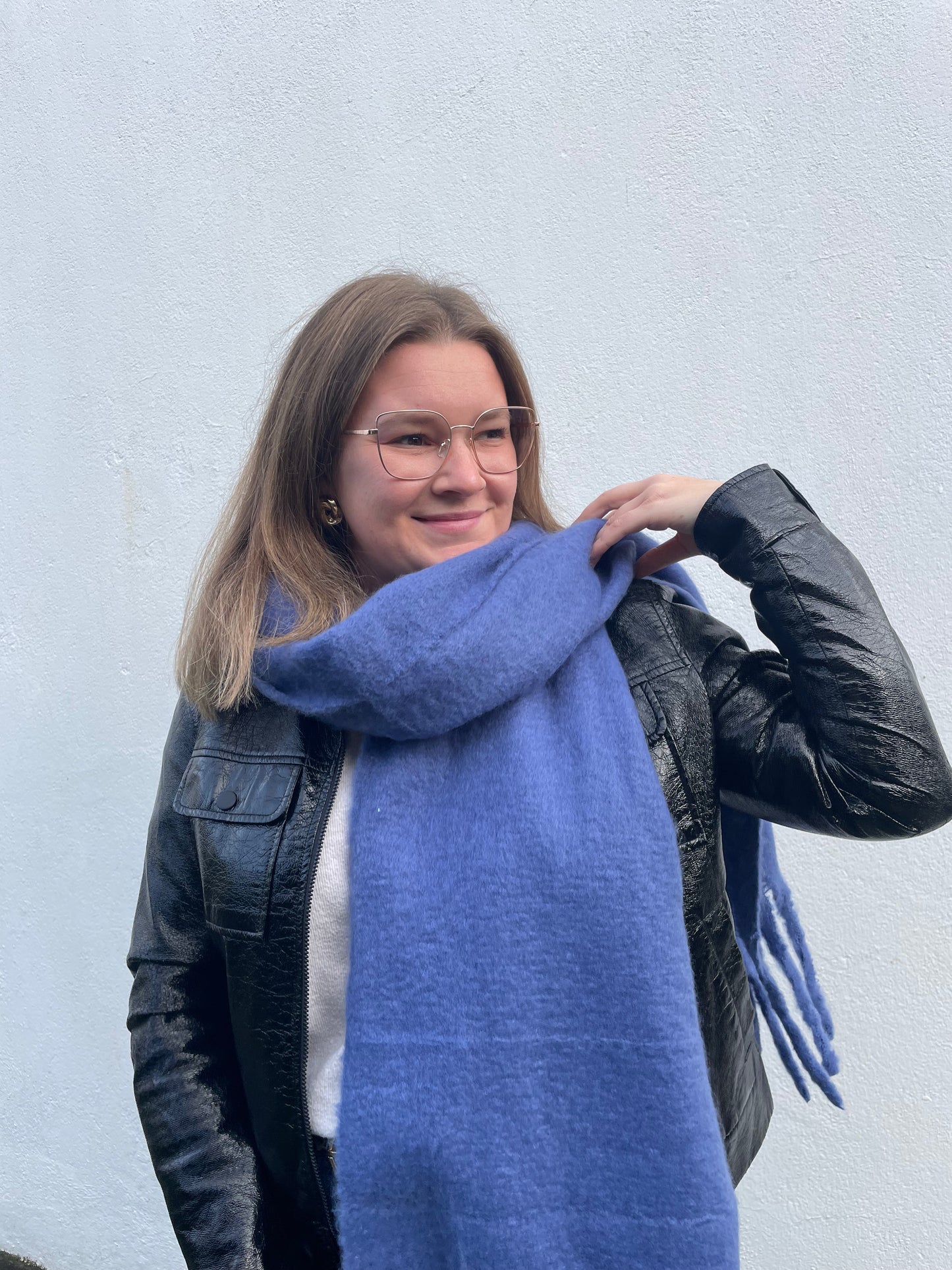 Echarpe bleu laine chez ceane 
