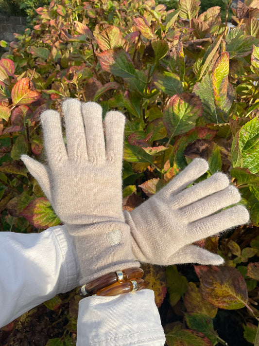 Gants coeur or laine chez ceane 