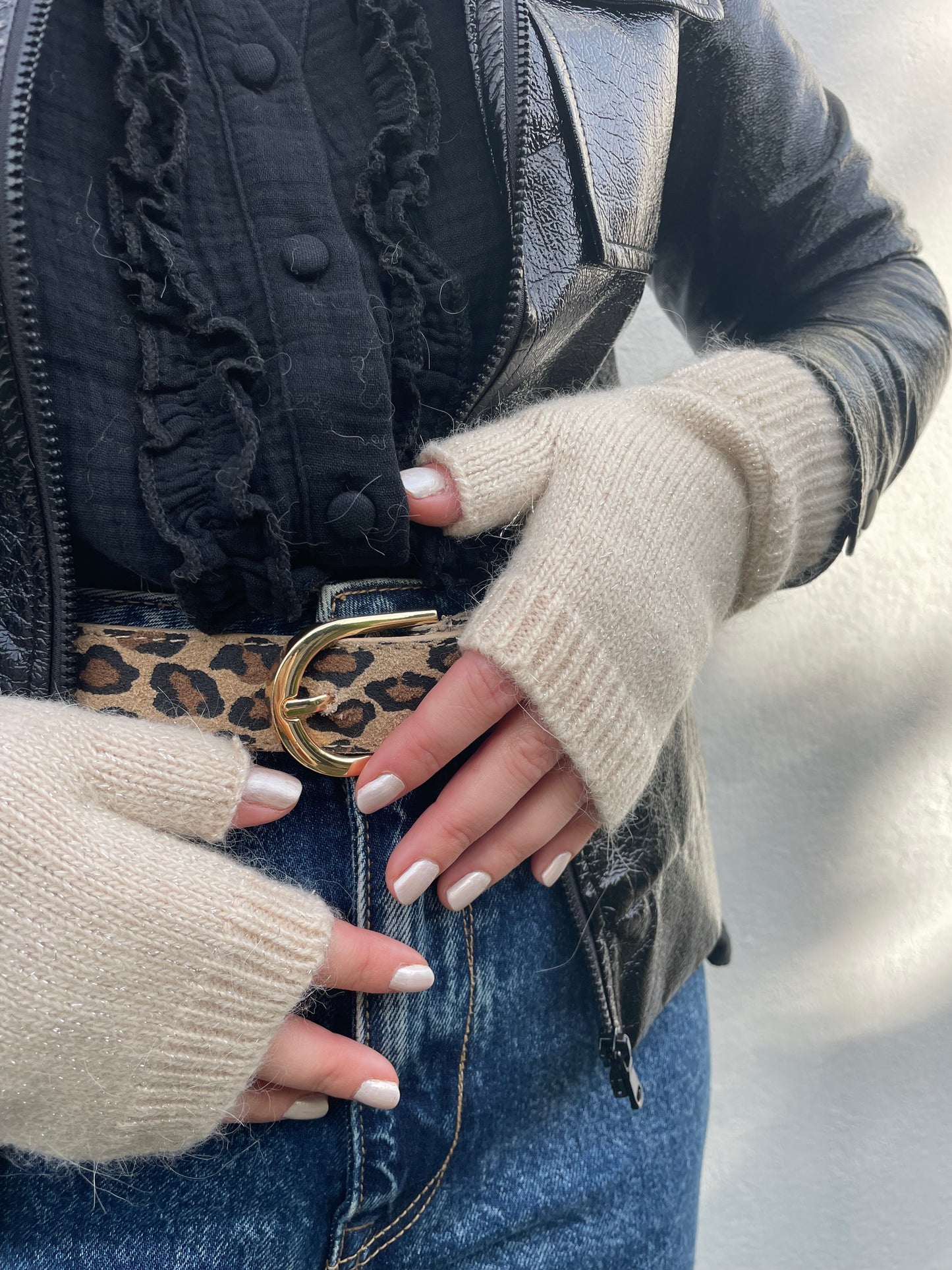 Mitaine beige laine chez ceane 