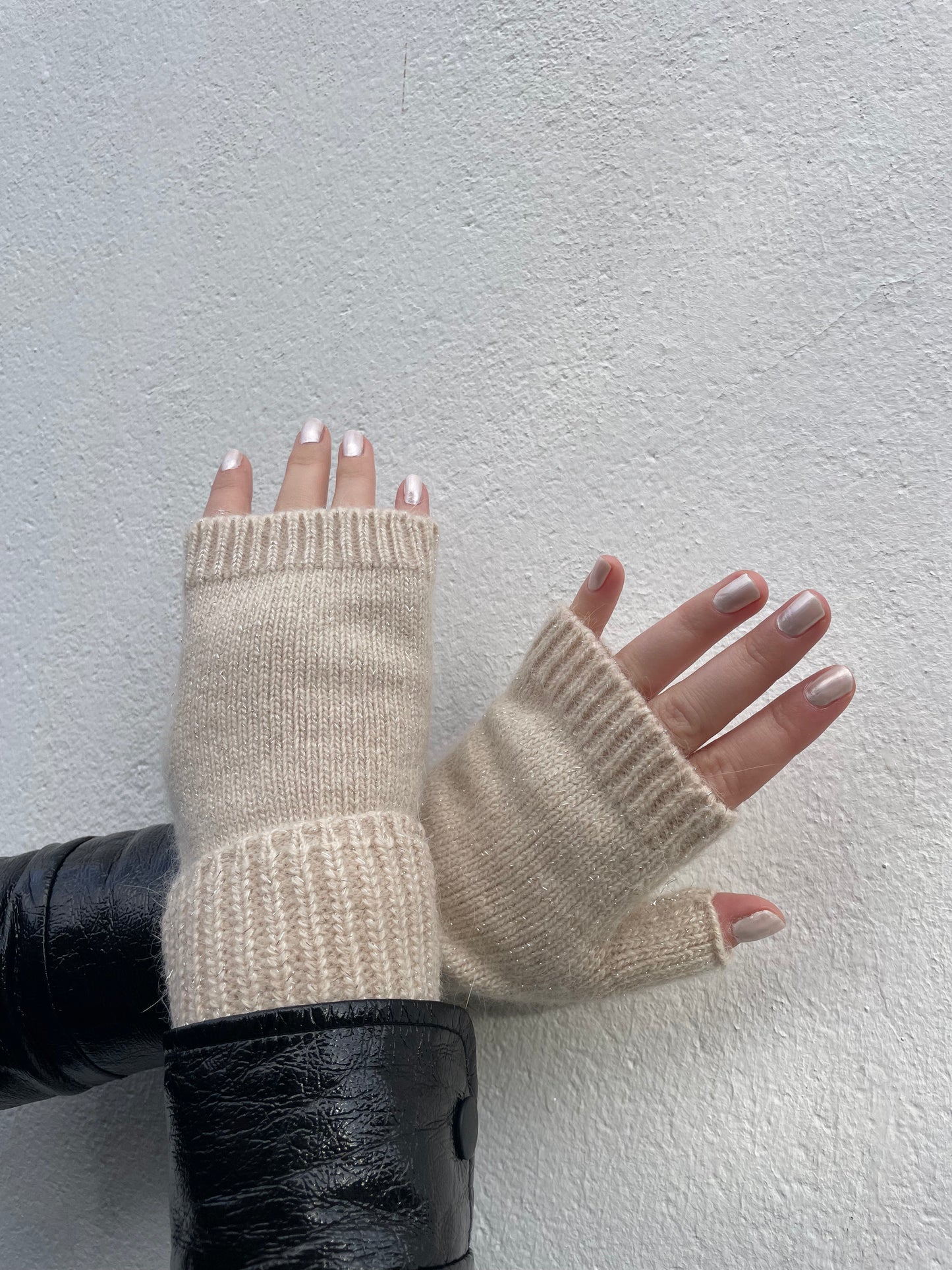 Mitaine beige laine chez ceane 