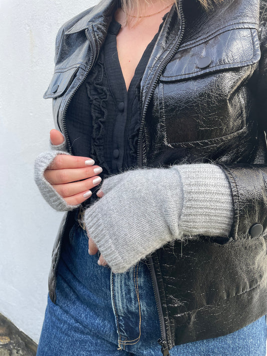 Mitaine gris laine chez ceane 