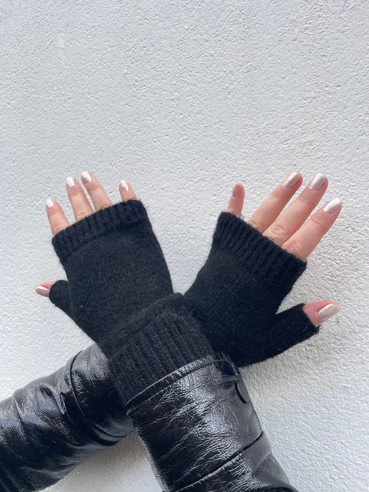 Mitaine noir laine chez ceane 