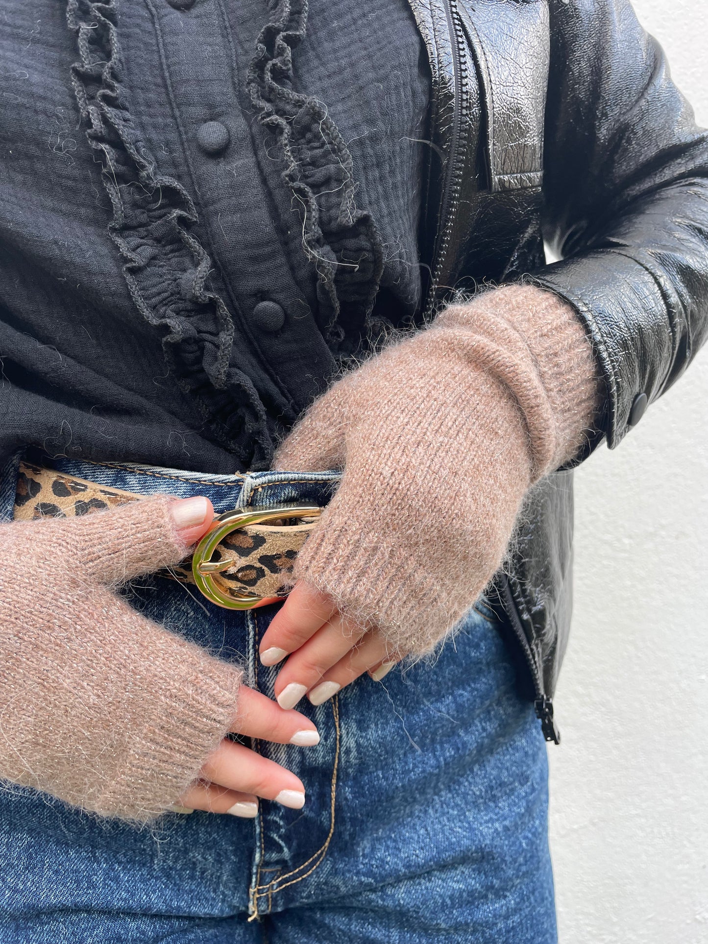 Mitaine taupe laine chez ceane 