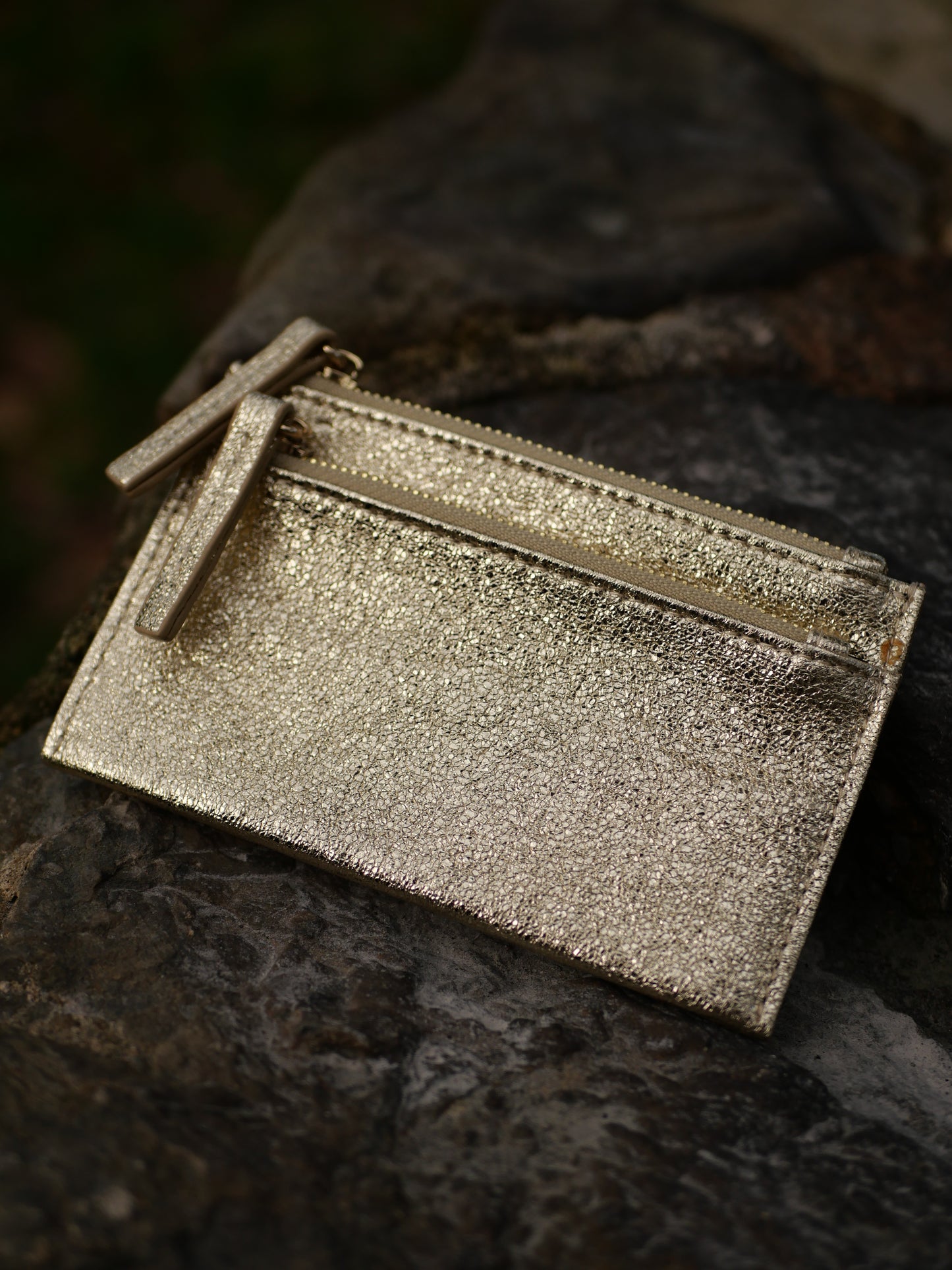 Porte cartes feuilles dore mini chez ceane 