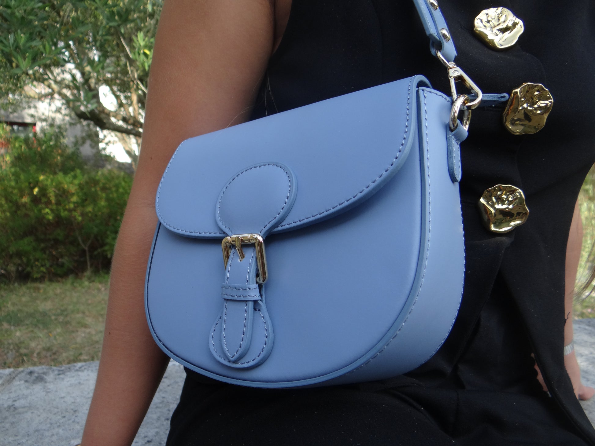 Sac bandoulière Chloé Bleu / saddle - Chez Ceane