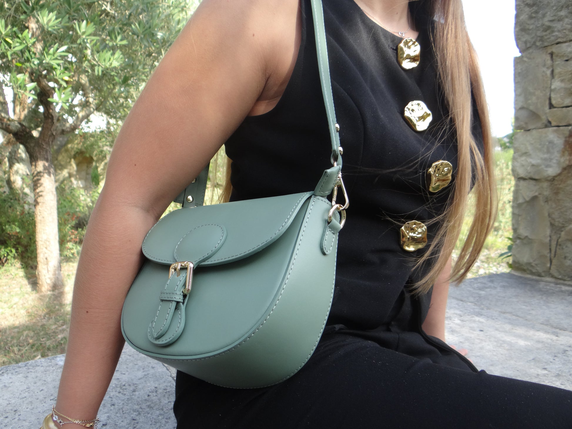 Sac à main / bandoulière vert d'eau - Chez Ceane