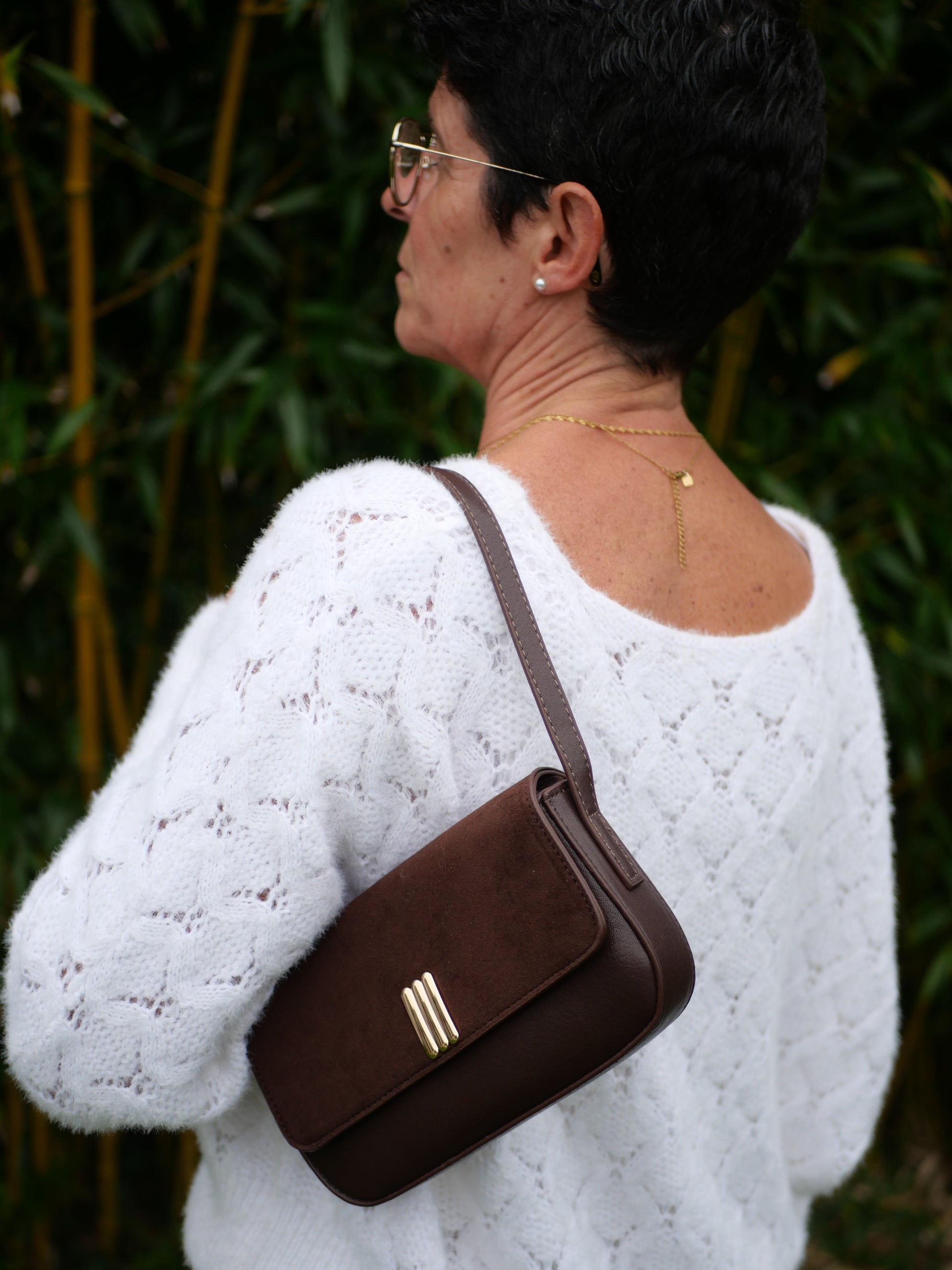 Sac cuir bordeau mini porté epaulechez ceane 