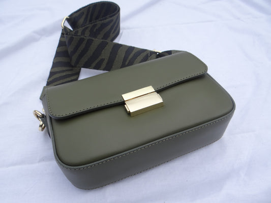 Sac porté épaule kaki cuir - Chez Ceane