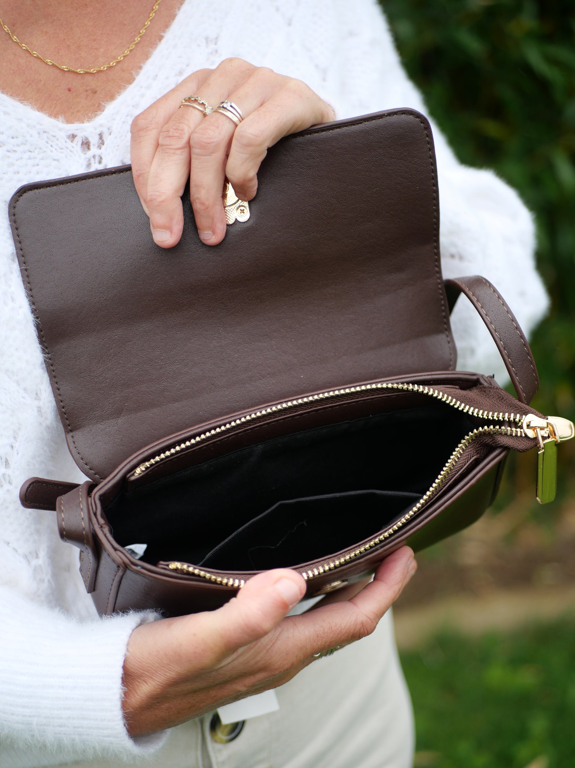 Sac cuir marron mini porté epaule chez ceane 