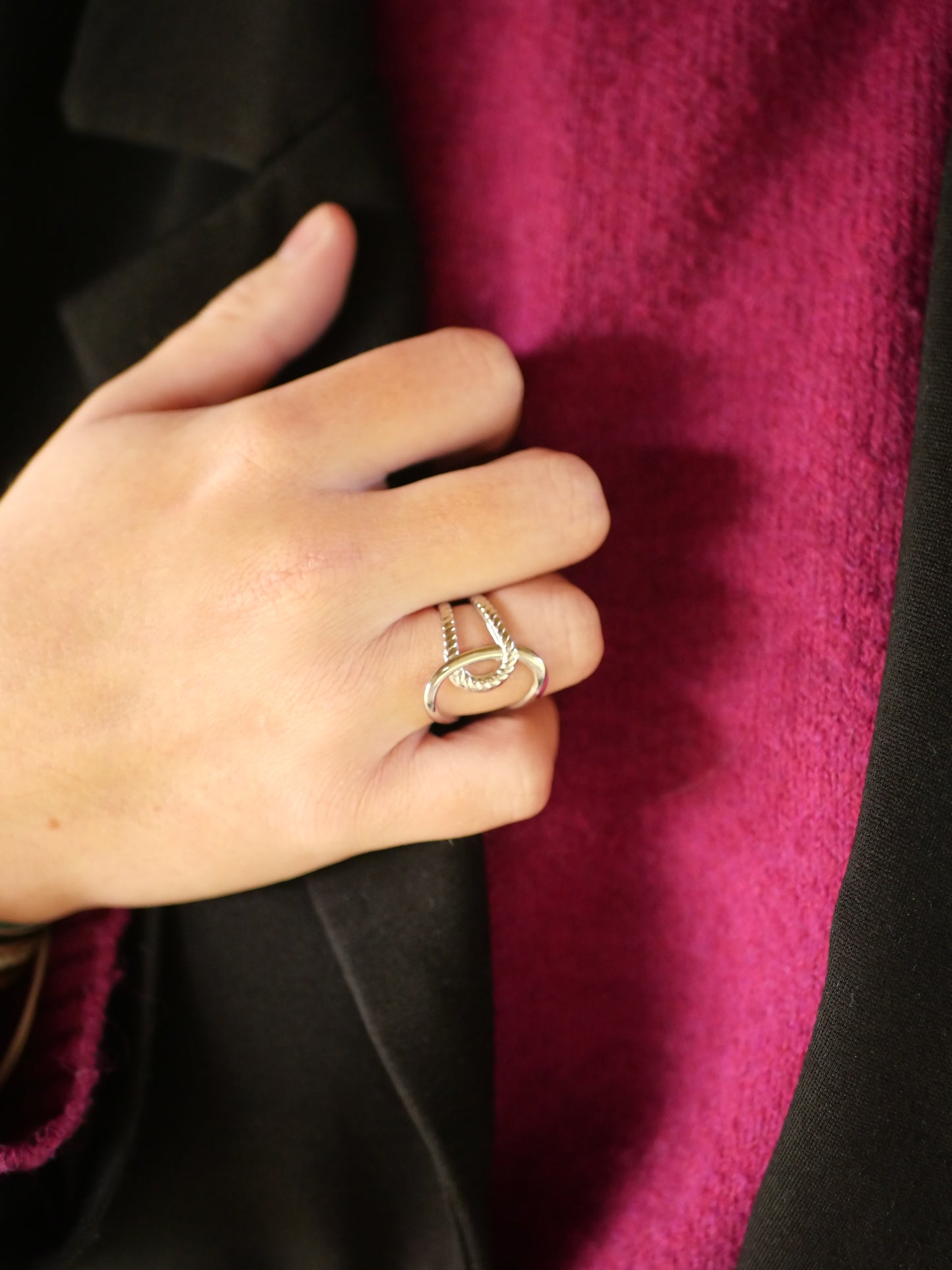 bague Argent ajustable chez ceane 